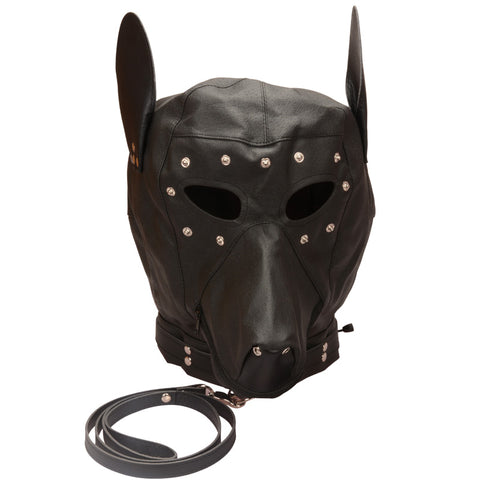 BDSM Faux Leather Dog Mask Blindfold Fetish Puppy Play Hood