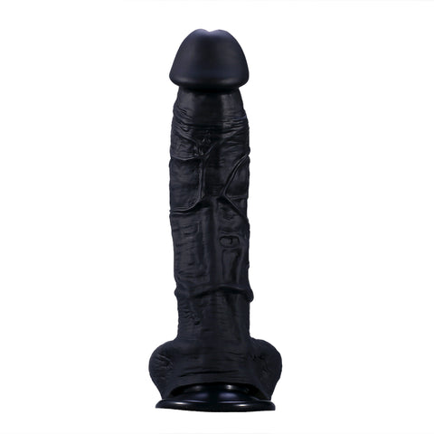 DY Large Silicone Realistic Dildo with Suction Cup - Black