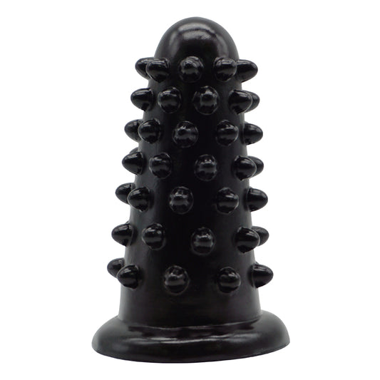 MD Hedgehog Huge Size Silicone Beaded Anal Plug - Black