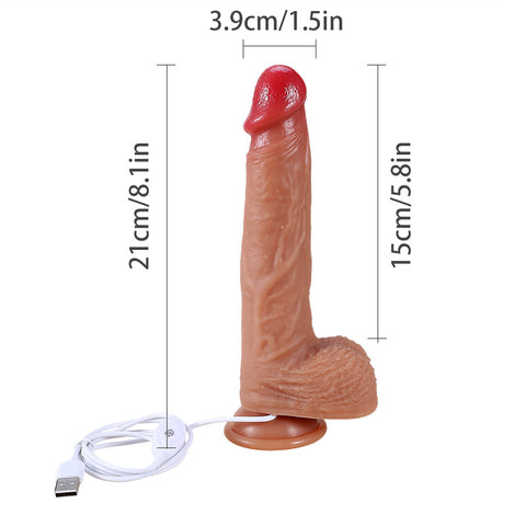 DAYU 21cm Silicone Realistic Thrusting & Vibrating Dildo