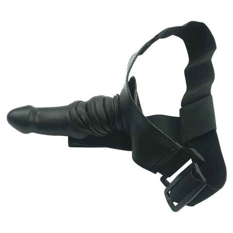 MD Bulleter 17cm Realistic Strap On Dildo & Harness  - Black