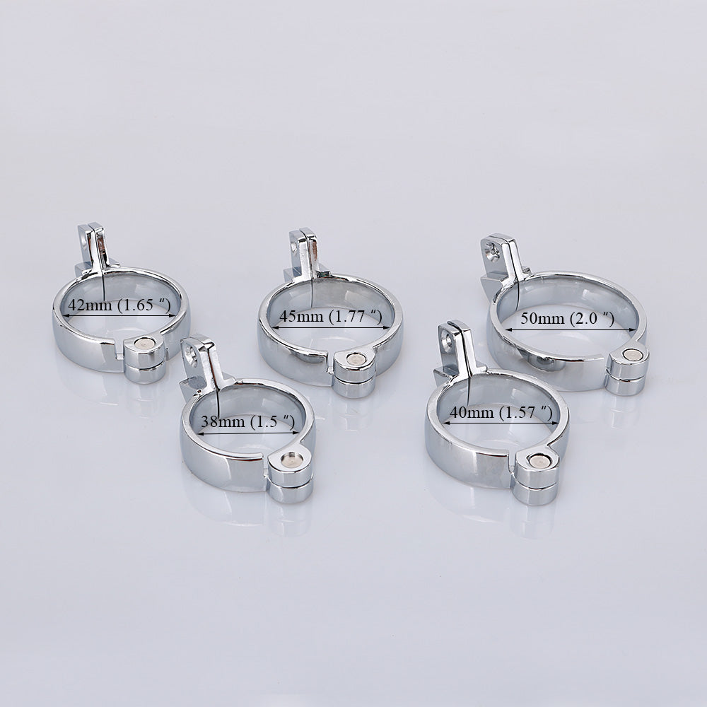 RY Alloy Metal Penis Cage Male Chastity Cage Kit 3 Rings Size