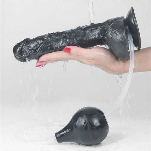 LOVETOY 10'' Squirt Extreme Giant Ejaculation Realistic Dildo - Black