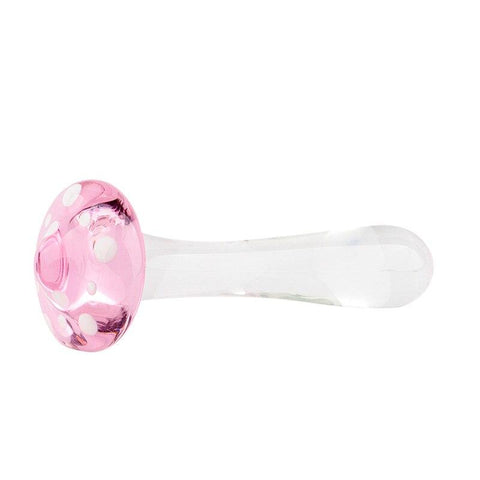 Cute Mushroom Glass Dildo & Anal Plug - Elegant Pink Pleasure Toy