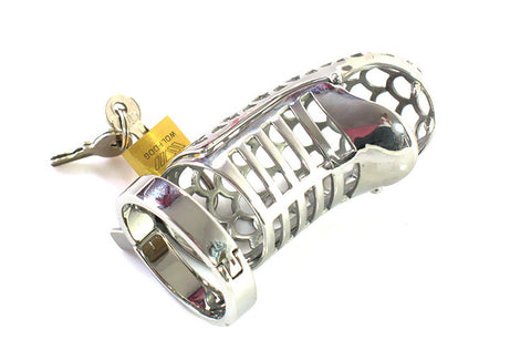 LHD Snake Design Metal Male Chastity Penis Cage / 3 Ring Size