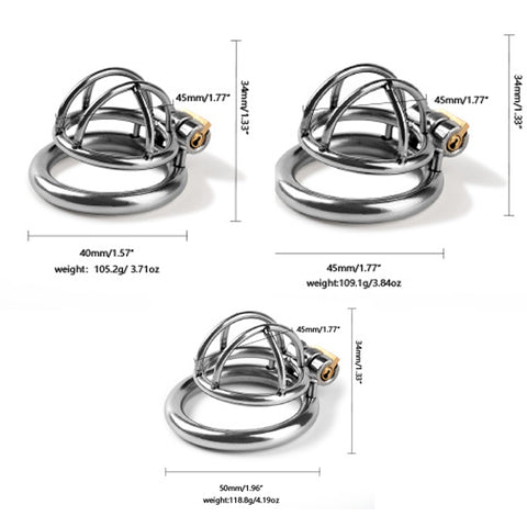 Stainless Steel Male Chastity Device Penis Cage / 3 Ring Size / Style-033-1