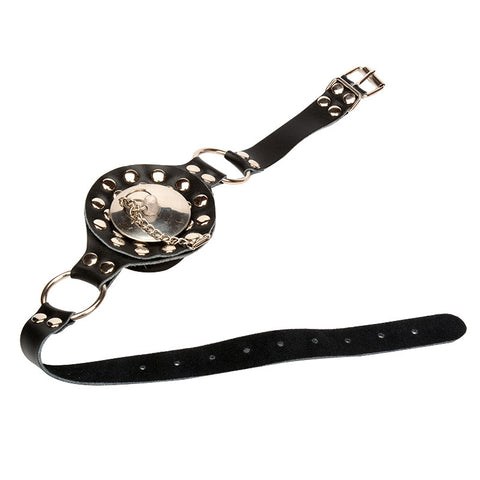 BDSM PU Leather Metal Mouth Opener Cover