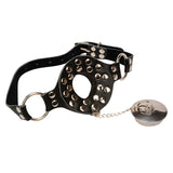 BDSM PU Leather Metal Mouth Opener Cover