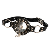 BDSM PU Leather Metal Mouth Opener Cover