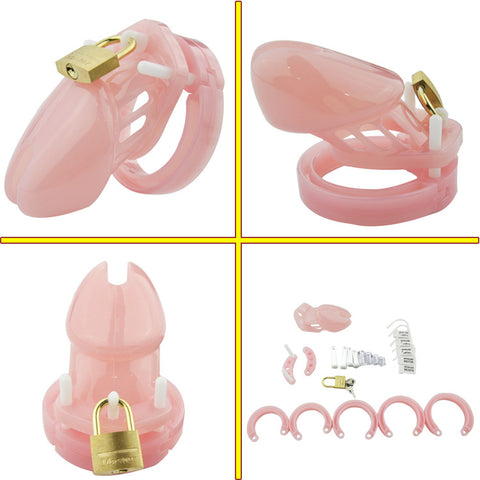 IMPRISON BIRD ABS Male Chastity Cage Penis Cage Kit 5 Rings Set / 5 Colors * 2 Size