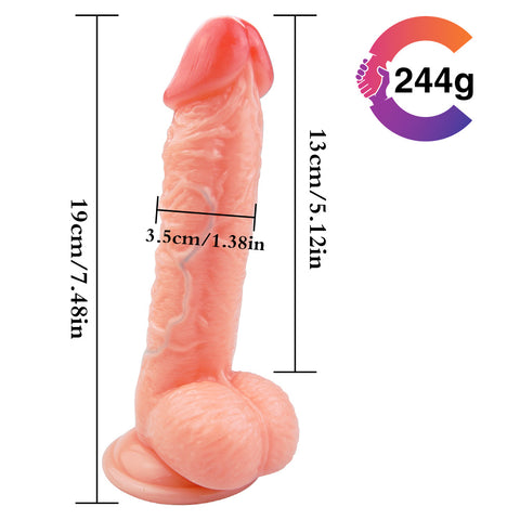 MD 19cm Realistic Vibrating Dildo with Suction Cup