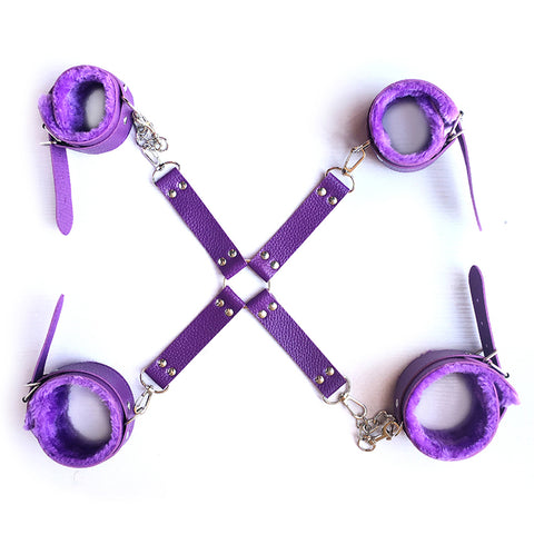 BDSM 10 pcs Bondage Kit / Fetish Restraint Set - Purple