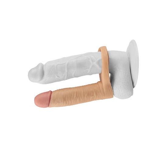 Lovetoy 5.8" The Ultra Soft Double Penetration Anal Dildo Vibrating Cock Ring