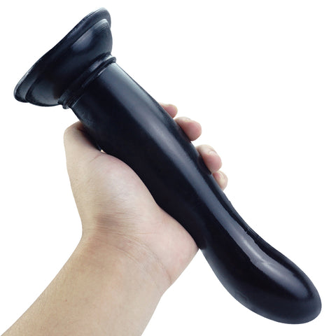 MD 9.45" Crystal Dildo & Anal Plug - Black