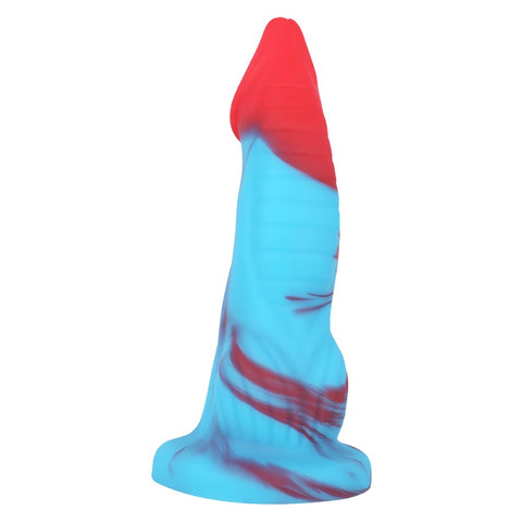 MD Penguin 8.66 inch Bad Dragon Dildo - Silicone Red/Blue