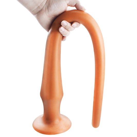 MD Dragon Whip Extremely Long Anal Snake Anal Plug - Silicone Colon Snake - Gold / 4 Size 30cm-60cm