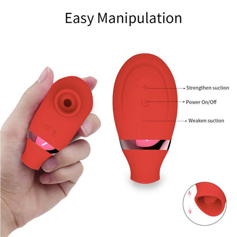 HC Licking & Suction Vibrator - Red