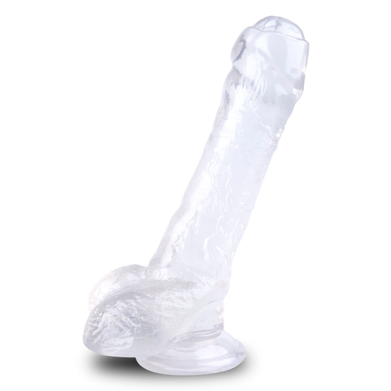 MD 20cm Foreskin Baby Crystal Realistic Dildo - Clear