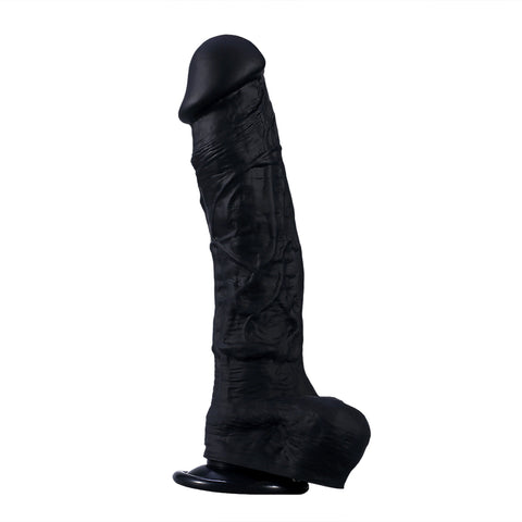 DY Large Silicone Realistic Dildo with Suction Cup - Black