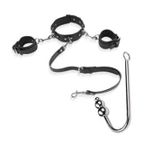 BDSM Collar & Handcuffs Restraint Bondage Kit with Anal Hook / 3 Editions