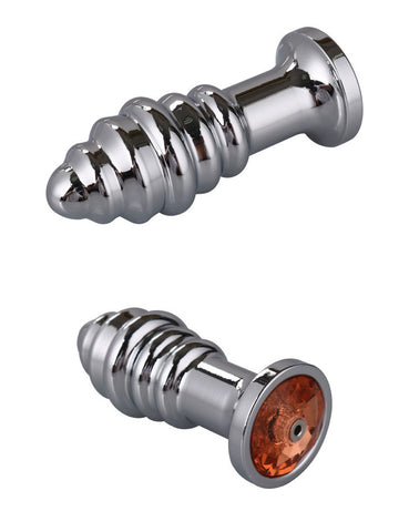 RY Aluminium Alloy Vibrating Anal Plug Vibrator - Ribbed Edition