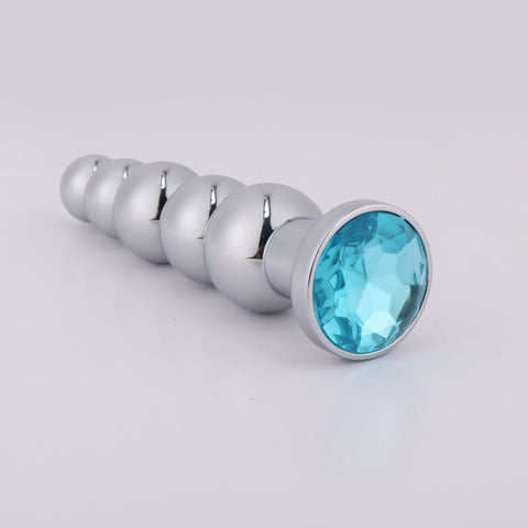 RY Deluxe Beaded Crystal Jewelled Stainless Steel Anal Plug
