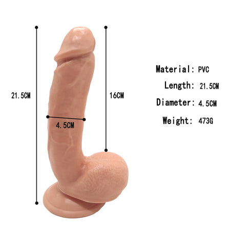 MD BOOM 8.5'' Realistic Dildo with Suction Cup - Flesh
