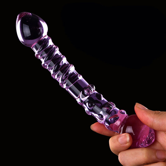 Double Ended 18cm Crystal Butt Plug / Anal Beads / Thruster Dildo - Pink