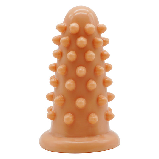 MD Hedgehog Huge Size Silicone Beaded Anal Plug  - Nude