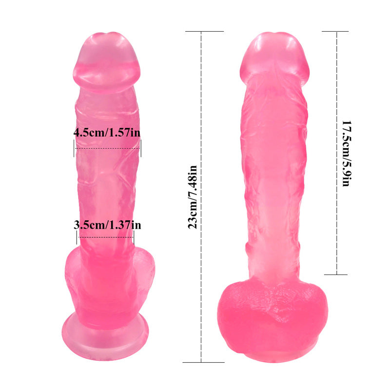 MD Stallion 23cm Heavy Crystal Realistic Dildo - Pink