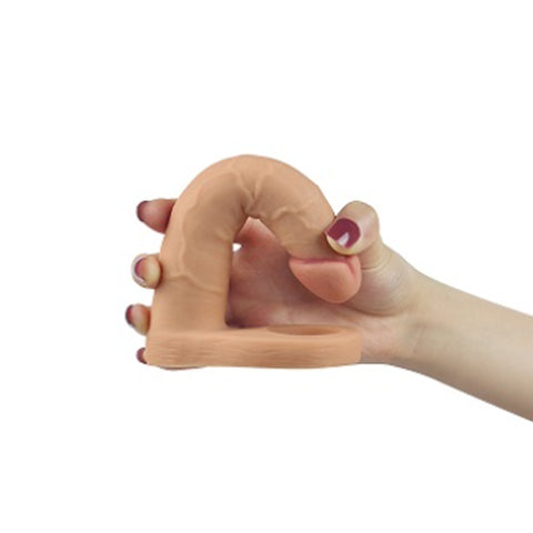 Lovetoy 6.25" The Ultra Soft Double Penetration Anal Dildo Vibrating Cock Ring