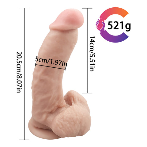 MD 8" Flexible Veined Realistic Dildo