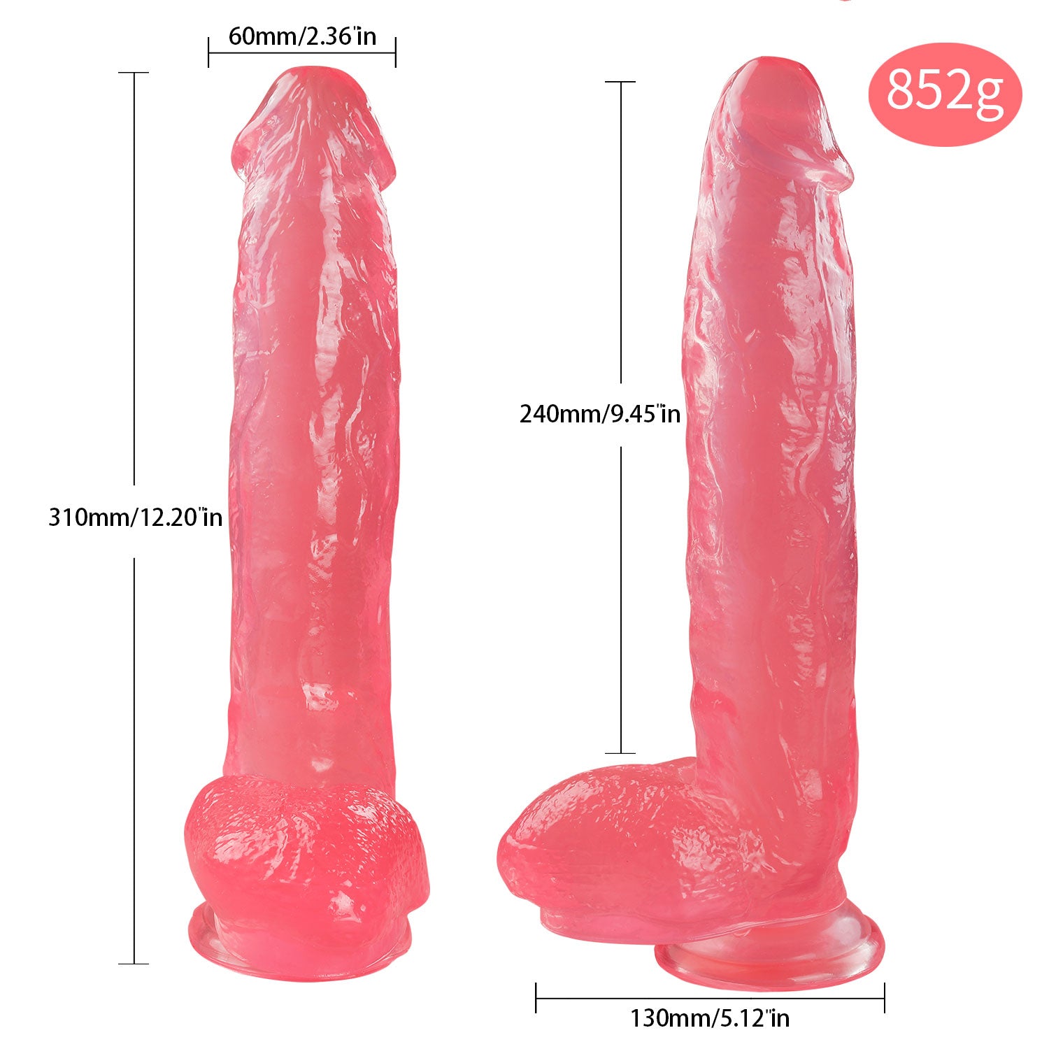 MD Monster 31cm Realistic Dildo with Suction Cup - Black