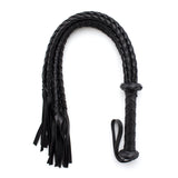 62cm Faux Leather Bondage Braided Tassel Flogger - Black