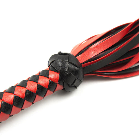 50cm Faux Leather Tassels Bondage Beginner Flogger - Red & Black