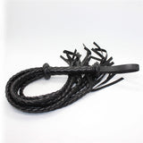 62cm Faux Leather Bondage Braided Tassel Flogger - Black