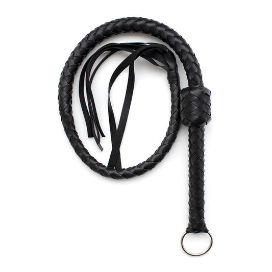 116.5cm Extra Long Faux Leather Bondage Whip