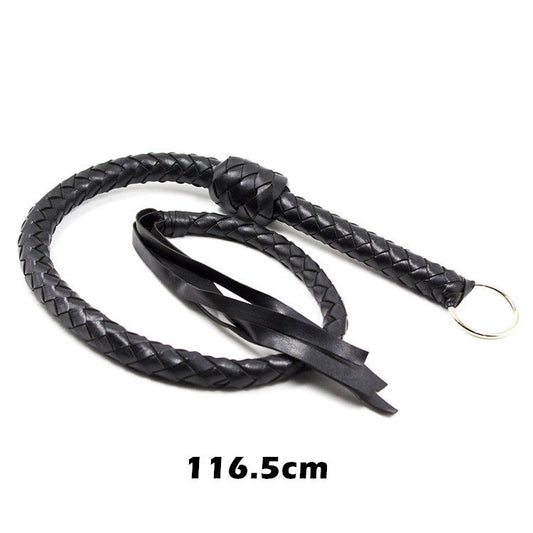 116.5cm Extra Long Faux Leather Bondage Whip