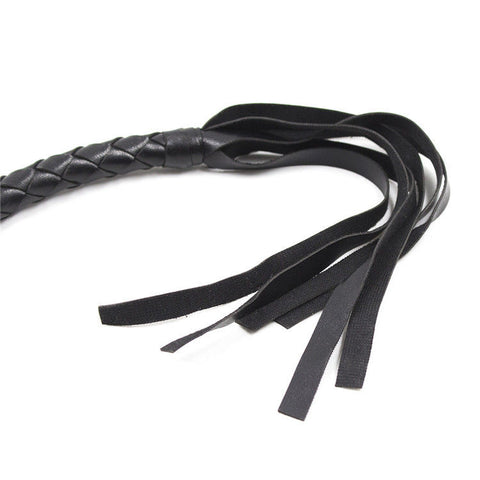 116.5cm Extra Long Faux Leather Bondage Whip