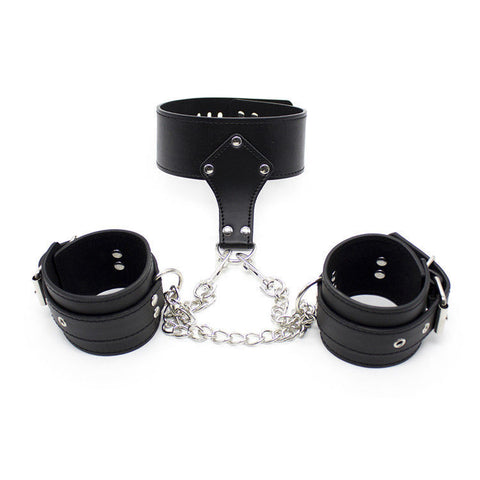 BDSM Bondage Restraint Kit Collar & Handcuffs