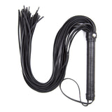 70cm Black Faux Leather Tassel Flogger - Beginner Bondage Whip