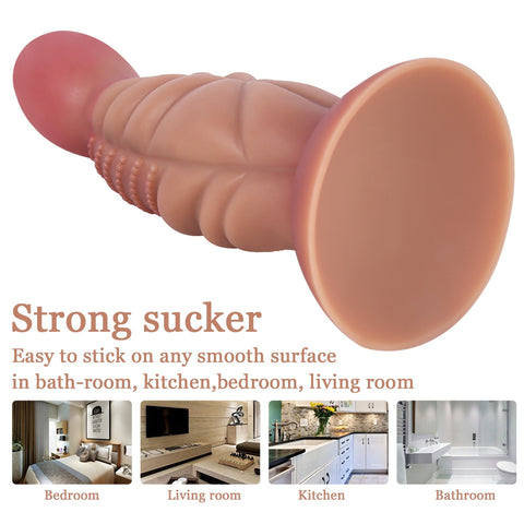 MD 8.66" Grenade Fantasy Realistic Dildo / Anal Plug - Light Brown