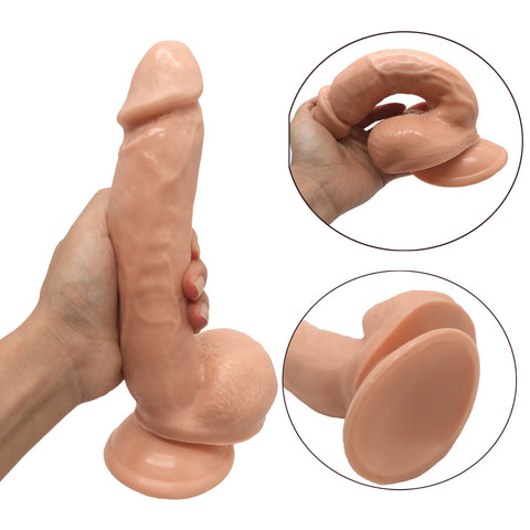 MD BOOM 8.5'' Realistic Dildo with Suction Cup - Flesh