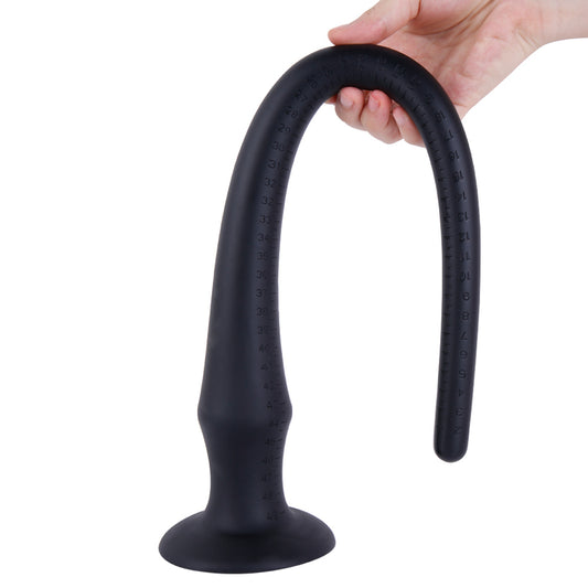 MD Dragon Whip Extremely Long Anal Snake Anal Plug - Silicone Colon Snake Black / 4 Size 30cm-60cm