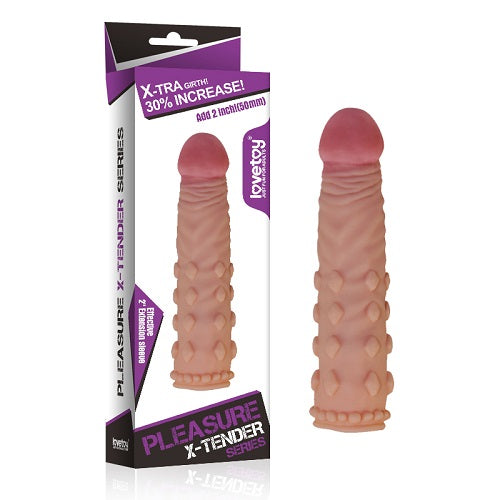 LOVETOY Pleasure X Tender Penis Sleeve Ribbed Edition Add 2 Inch