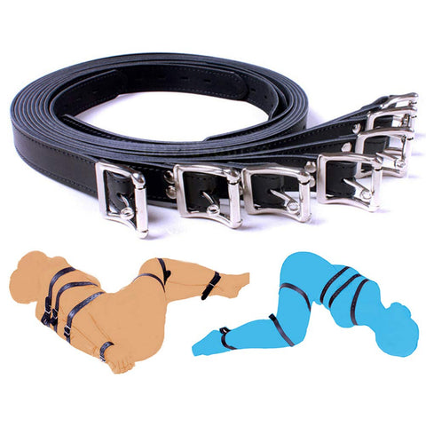 BDSM 7-Piece Bondage Restraint System - SM Belts Combination Set