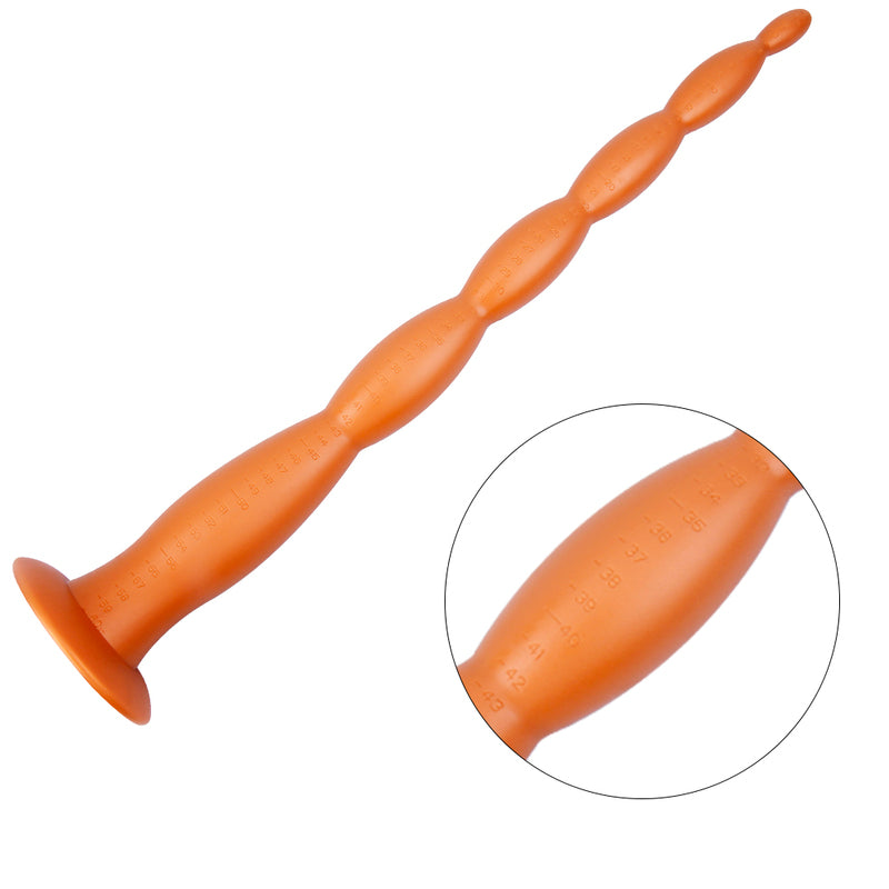MD Dragon Beads Extra-Long Silicone Anal Snake Plug - Gold, 4 Sizes (3 sexyplay.com.au MD Dragon Beads Extra-Long Silicone Anal Snake Plug - Gold, 4 Sizes (3 sexyplay.com.au