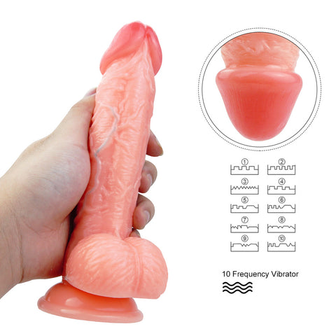 MD 19cm Realistic Vibrating Dildo with Suction Cup