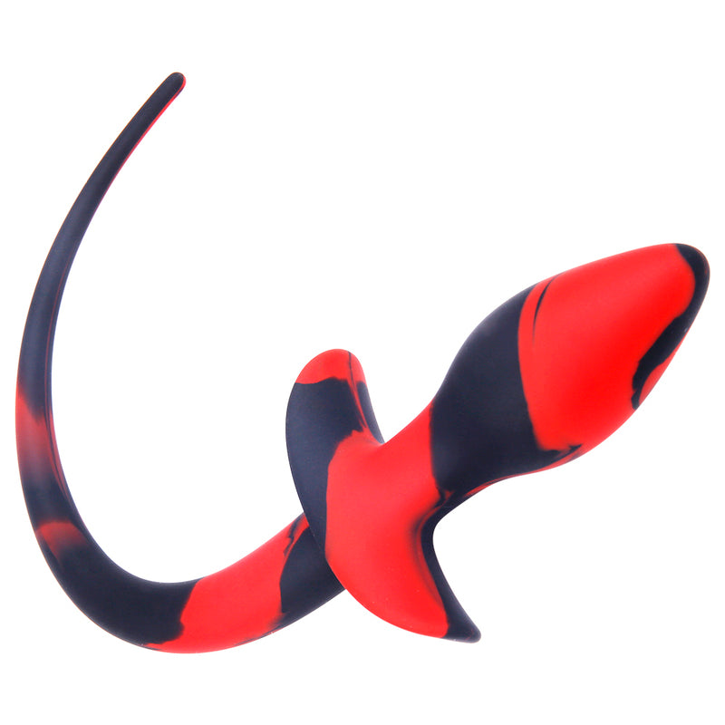MD Dragon Tail BDSM Silicone Anal Butt Plug - Black&Red