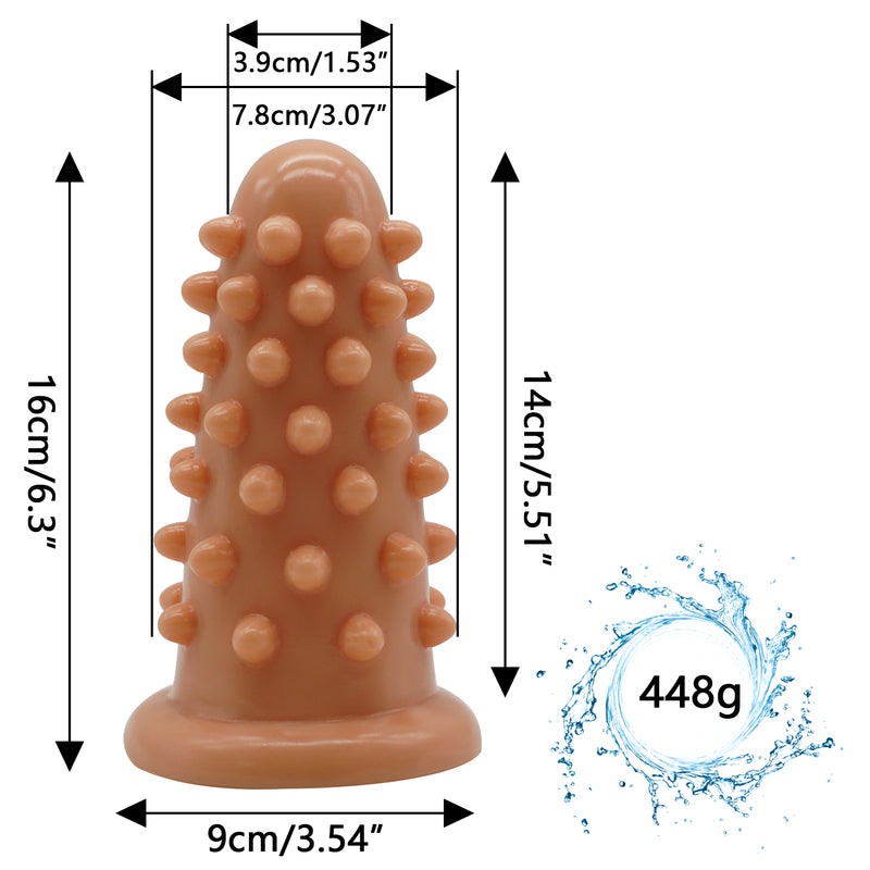 MD Hedgehog Huge Size Silicone Beaded Anal Plug  - Nude